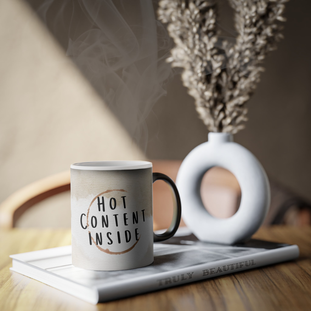 Magic Mug Tasse mit Design Hot Content Inside